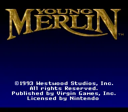 Young Merlin: tela de título