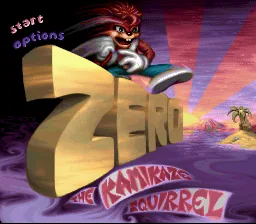 Zero the Kamikaze Squirrel: tela de título